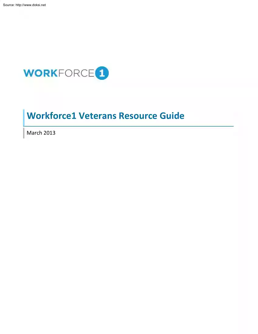 Workforce Veterans Resource Guide