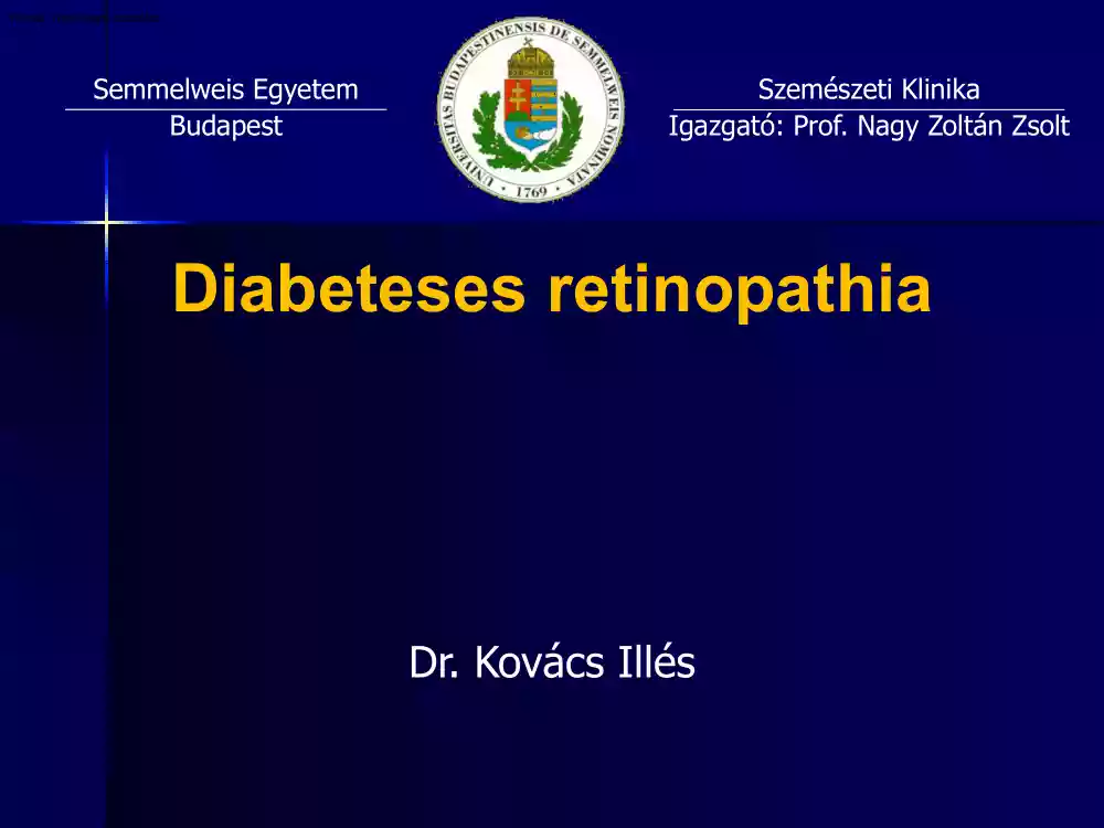 Dr. Kovács Illés - Diabeteses retinopathia