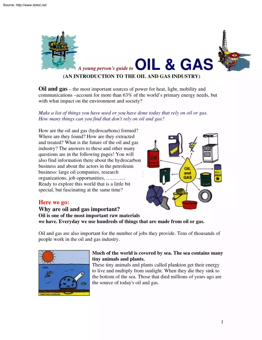 A Young Persons Guide to Oil and Gas