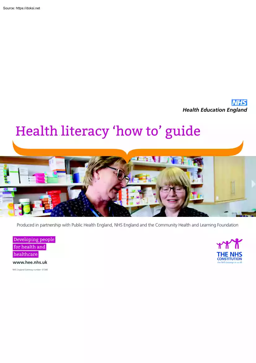 Health Literacy how to Guide