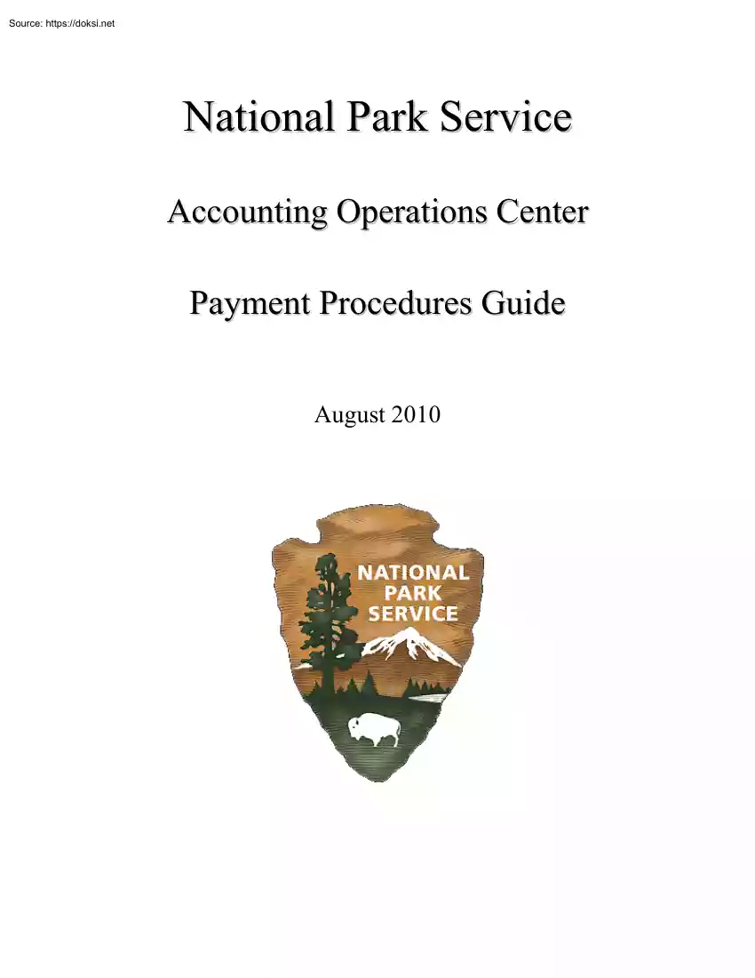 National Park Service, Payment Procedures Guide