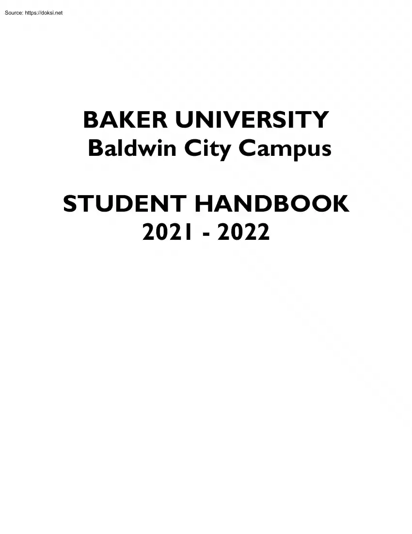 Baker University, Baldwin City Campus, Student Handbook