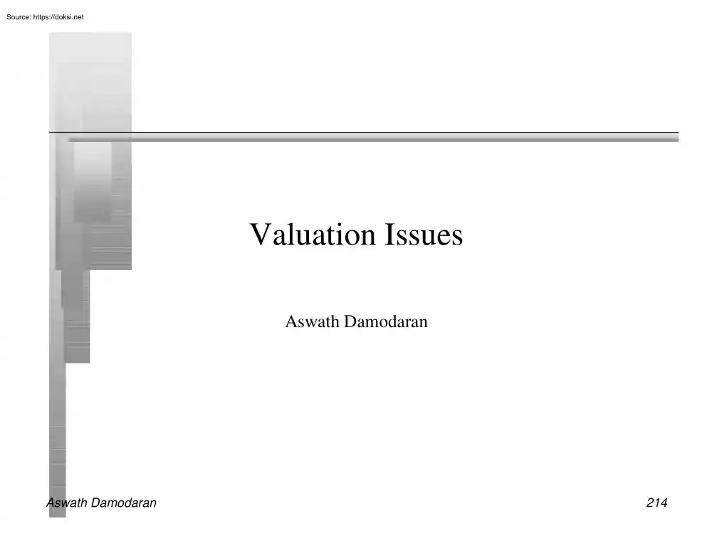 Aswath Damodaran - Valuation Issues