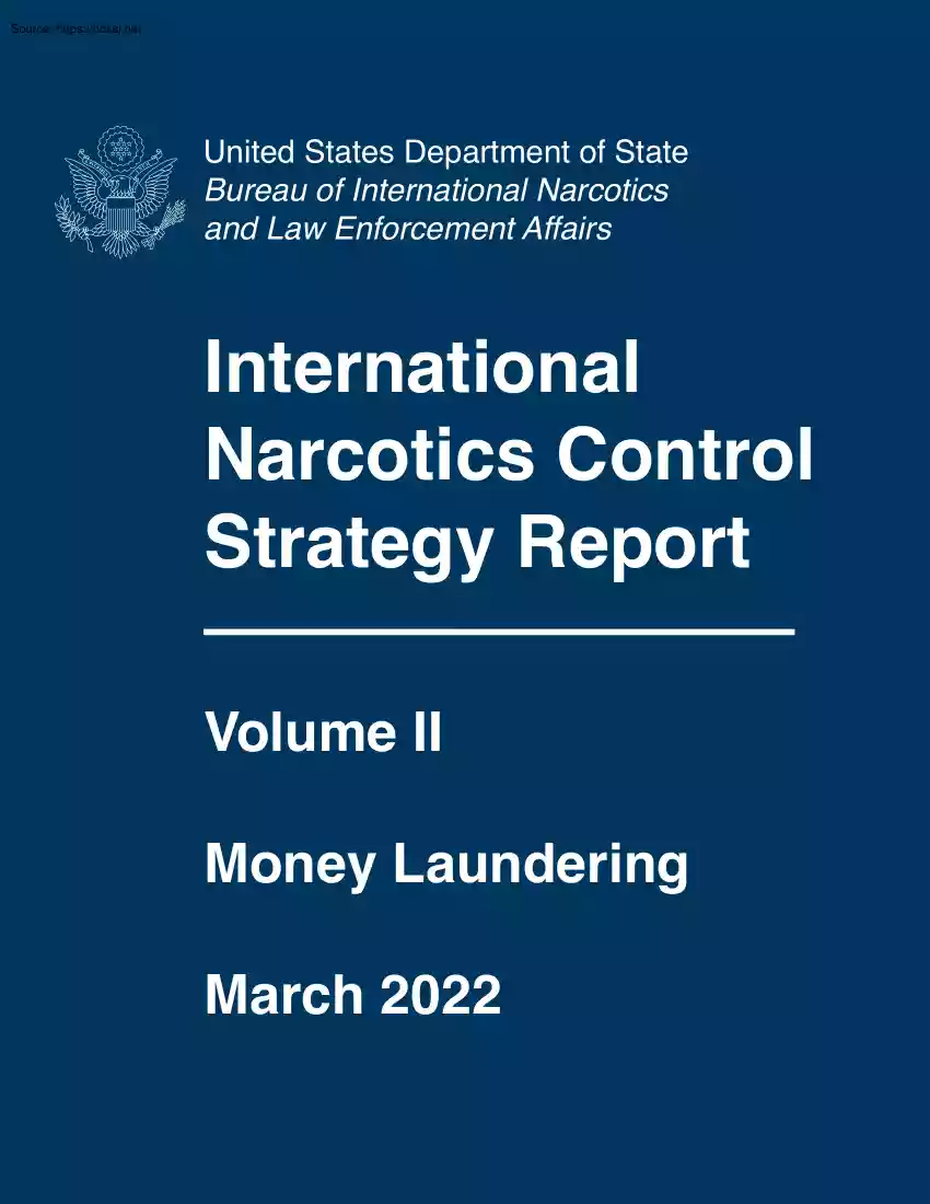 International Narcotics Control Strategy Report, Money Laundering