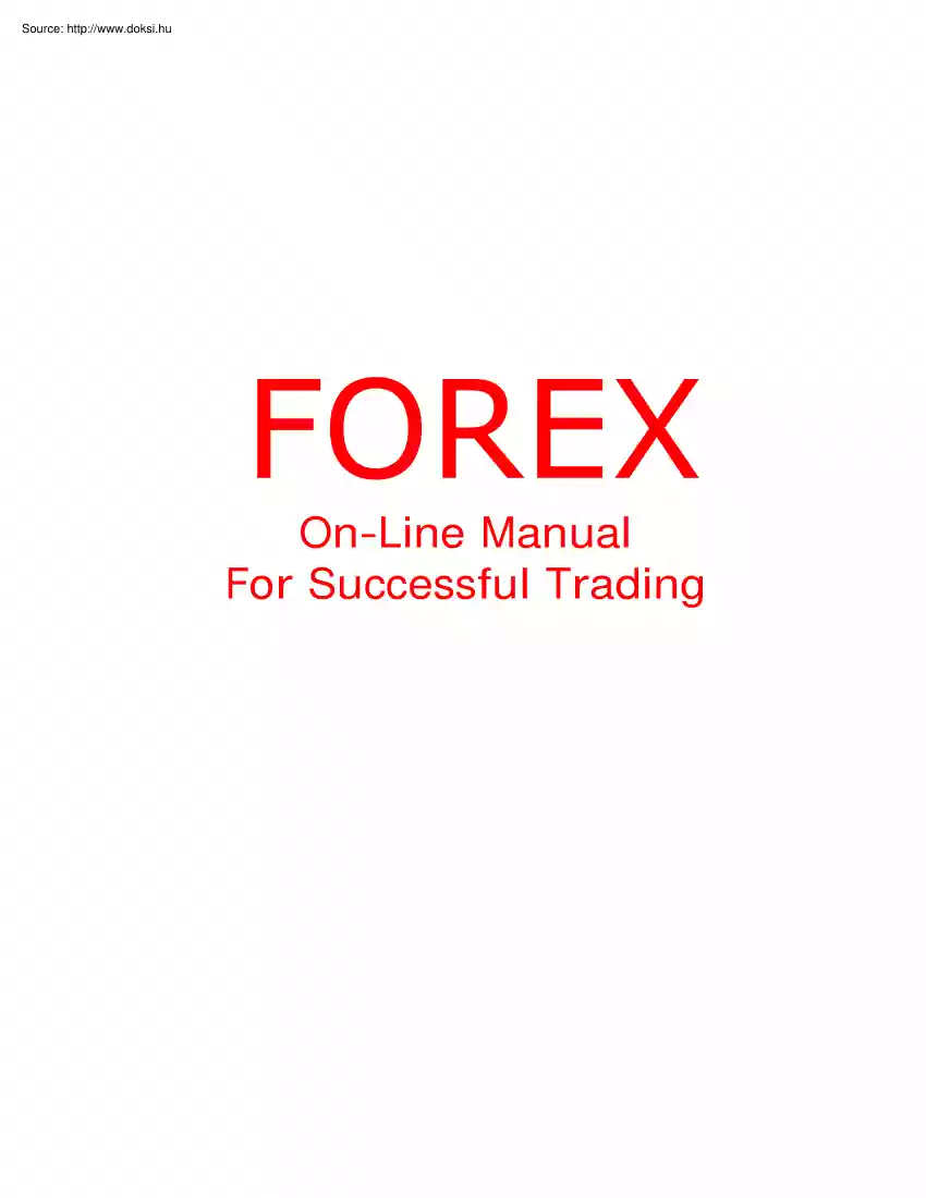 Forex manual - Online manual for successful trading