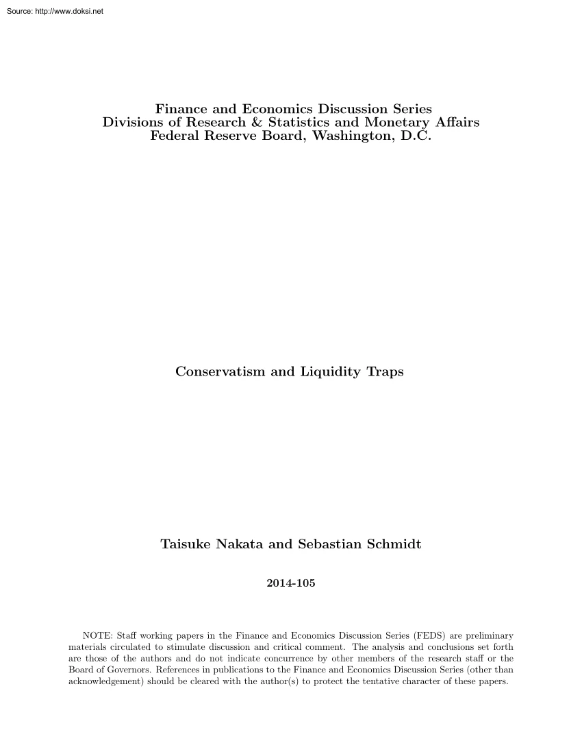 Nakata-Schmidt - Conservatism and Liquidity Traps