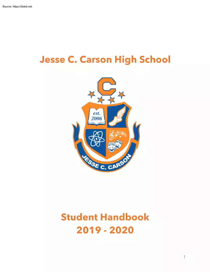 Jesse C. Carson High School, Student Handbook