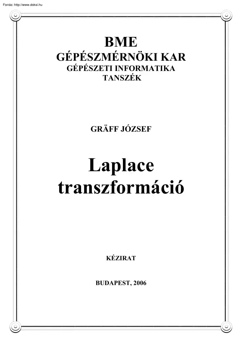 Gráff József - Laplace transzformáció
