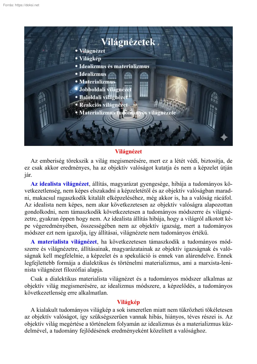 Salánki László - Világnézetek