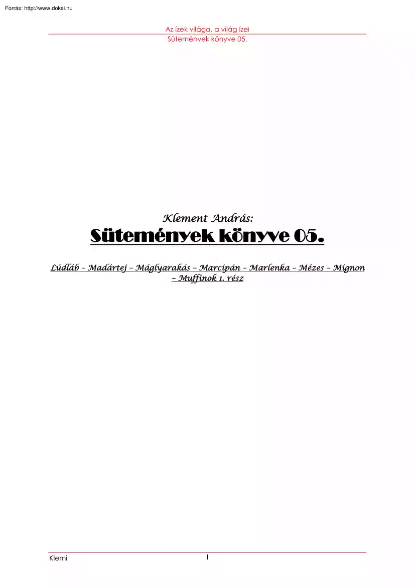 Klement András - Sütemények könyve 05.
