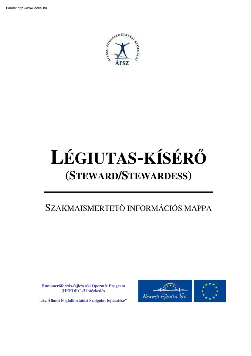 Légiutas kísérő, szakmaismertető információs mappa