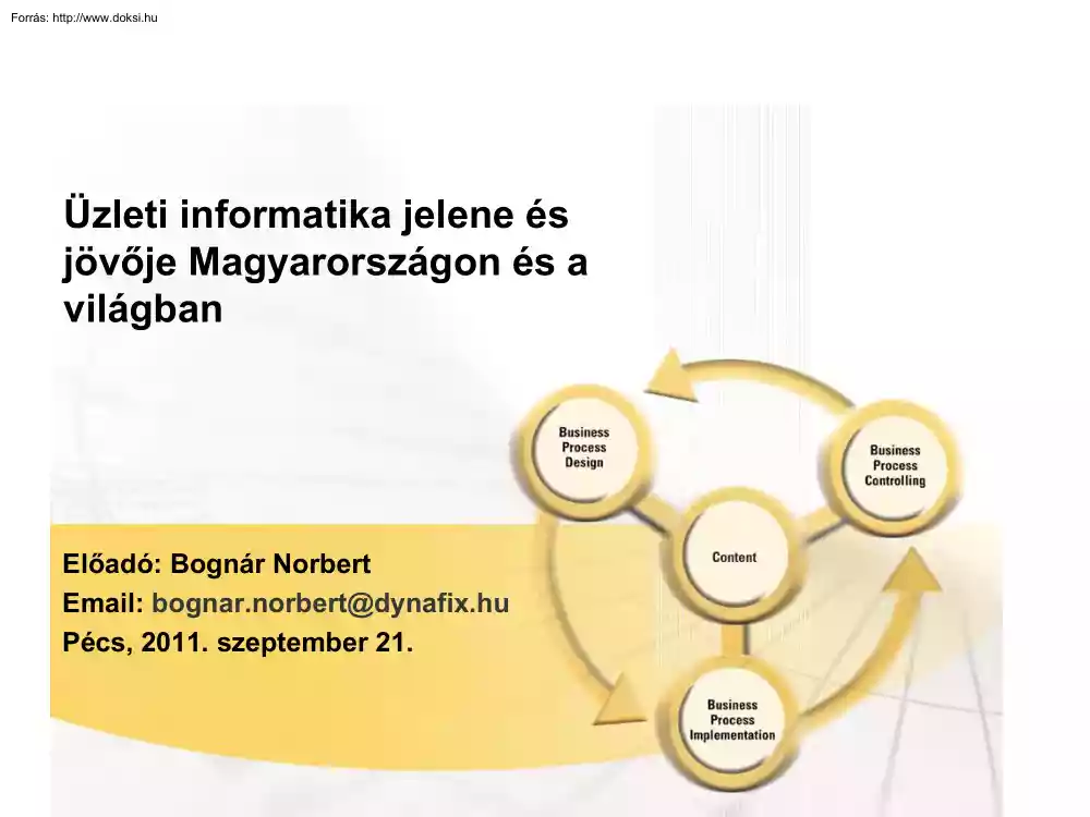 Bognár Norbert - Az üzleti informatika jelene és jövője Magyarországon és a világban