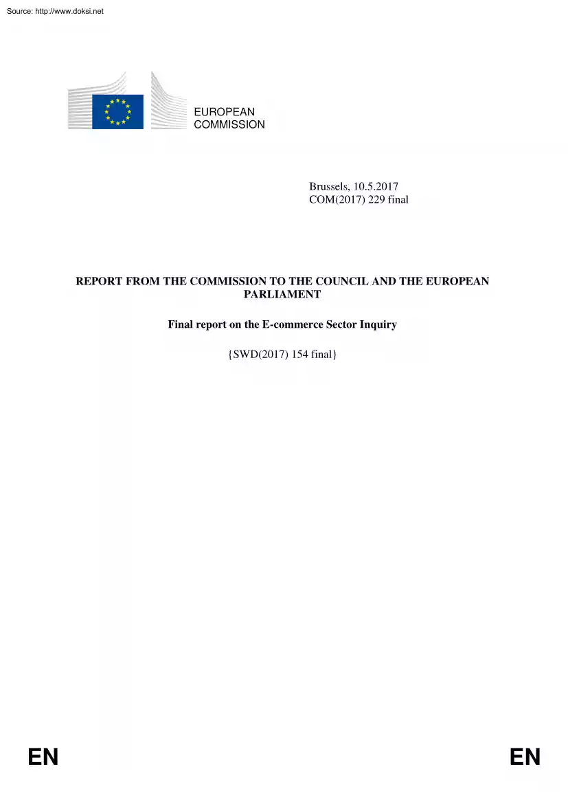 Final report on the E-commerce Sector Inquiry