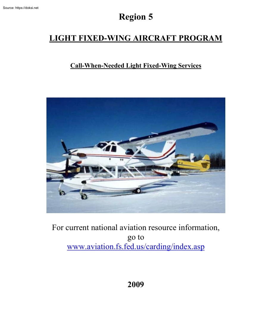 Light Fixed-Wing Aircraft Program