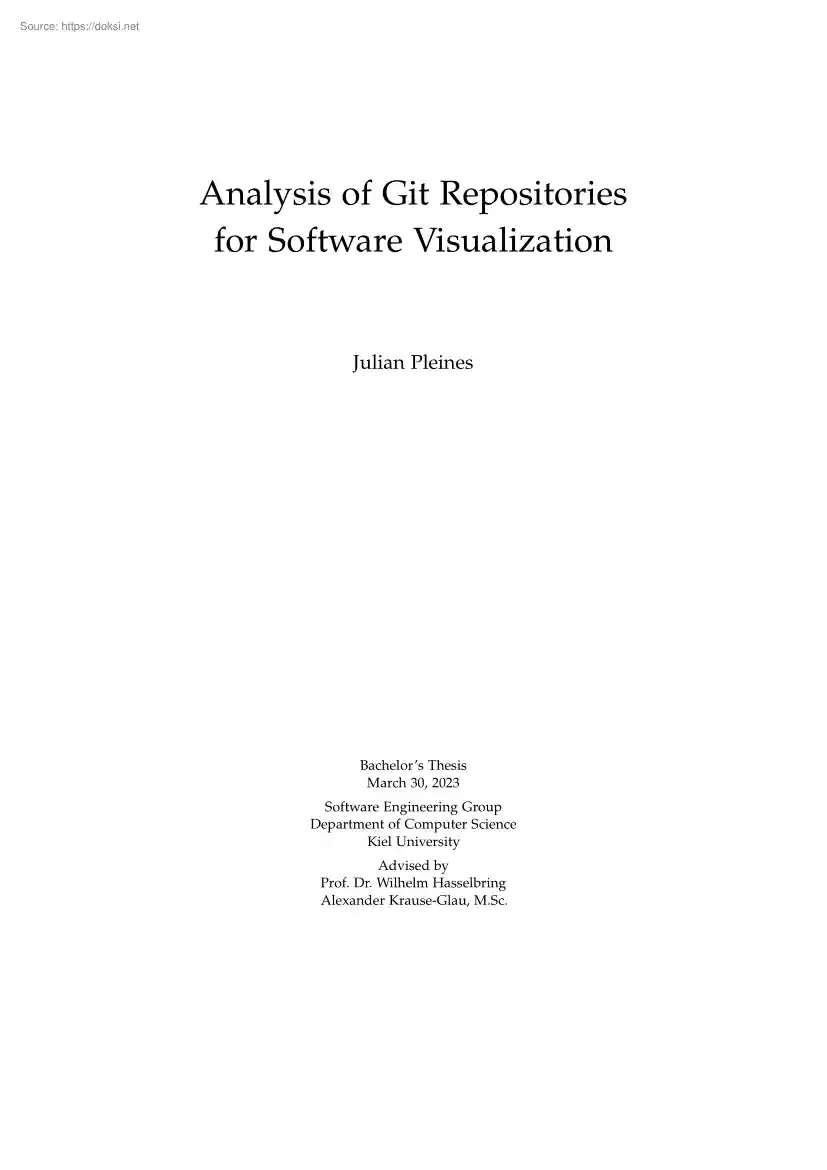 Julian Pleines - Analysis of Git Repositories for Software Visualization