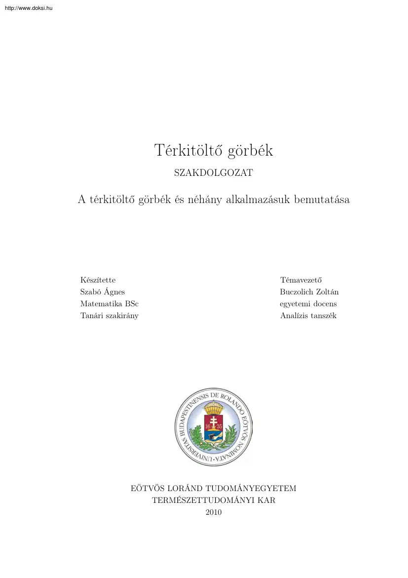 Szabó Ágnes - Térkitöltő görbék