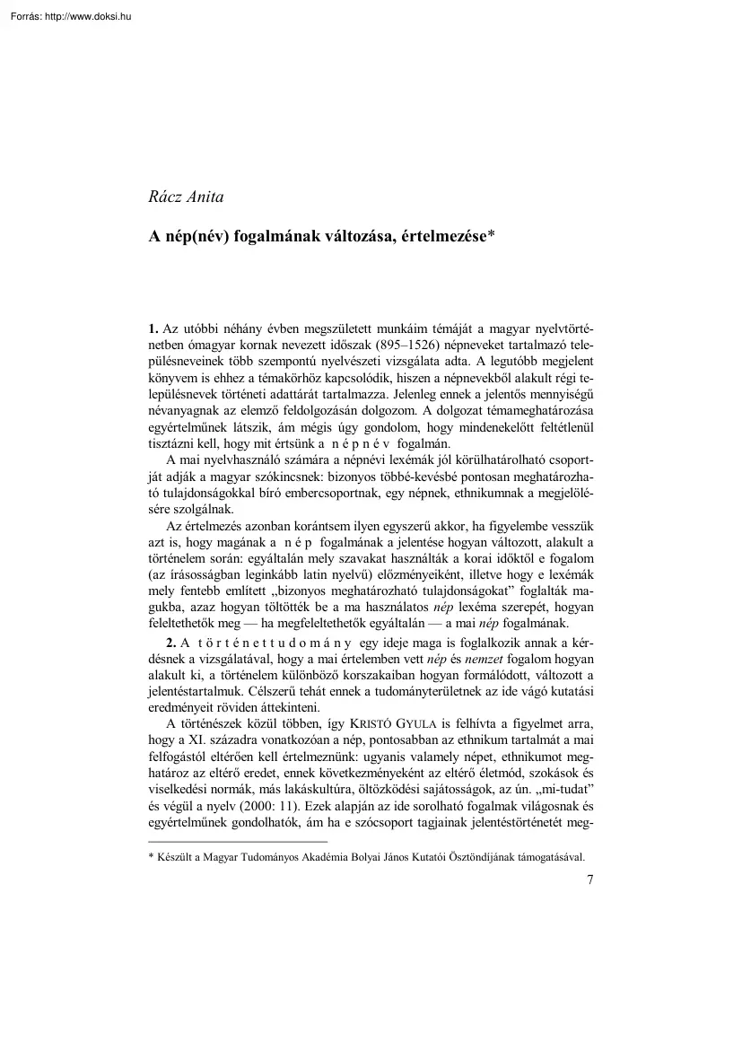 Rácz Anita - A nép fogalmának változása, értelmezése