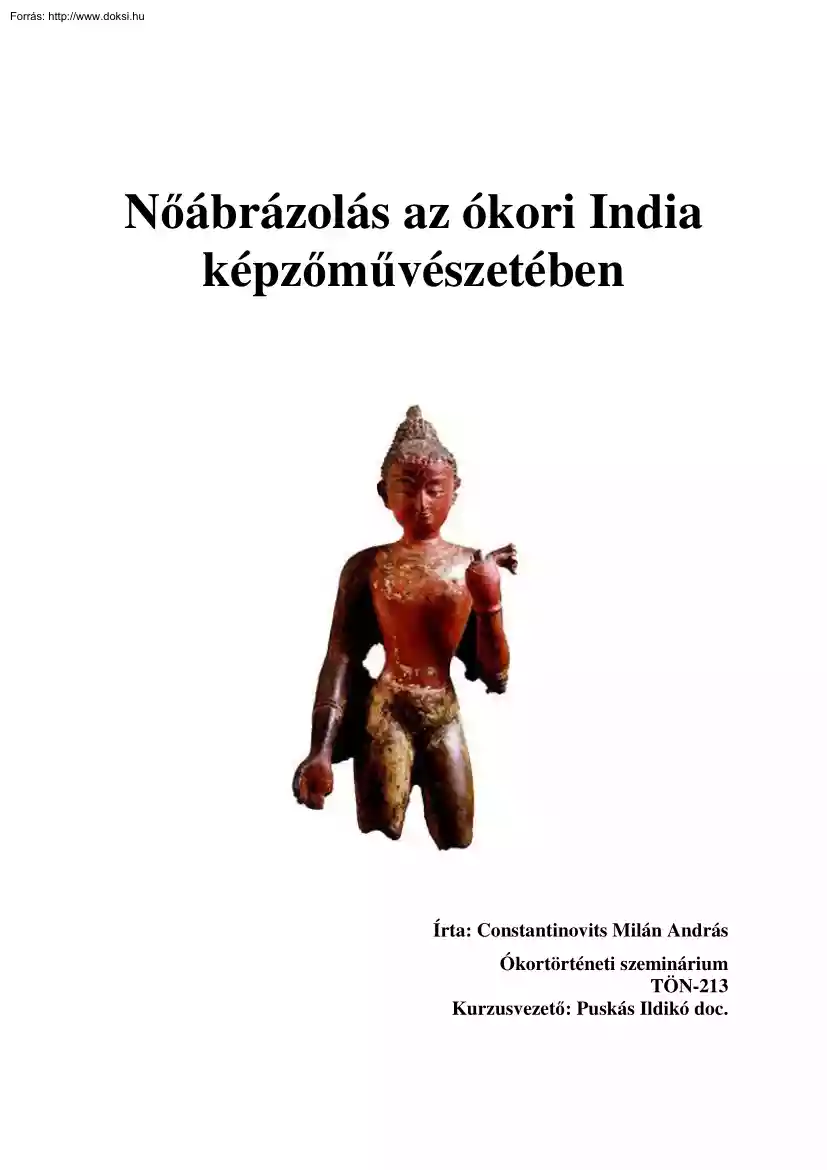 Constantinovits Milán András - Nőábrázolás az ókori India képzőművészetében