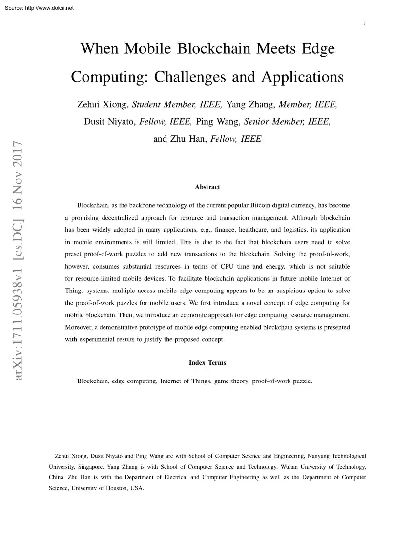 Xiong-Zhang-Niyato - When Mobile Blockchain Meets Edge Computing, Challenges and Applications