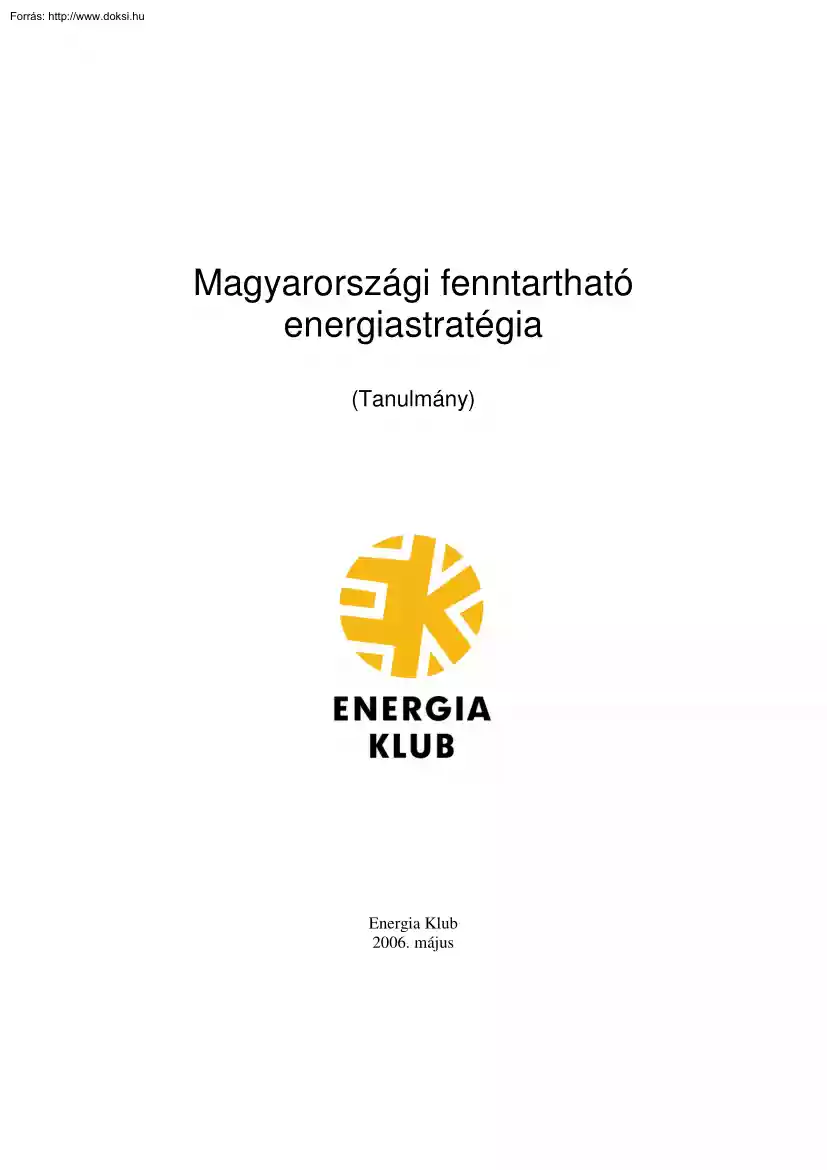 Magyarországi fenntartható energiastratégia