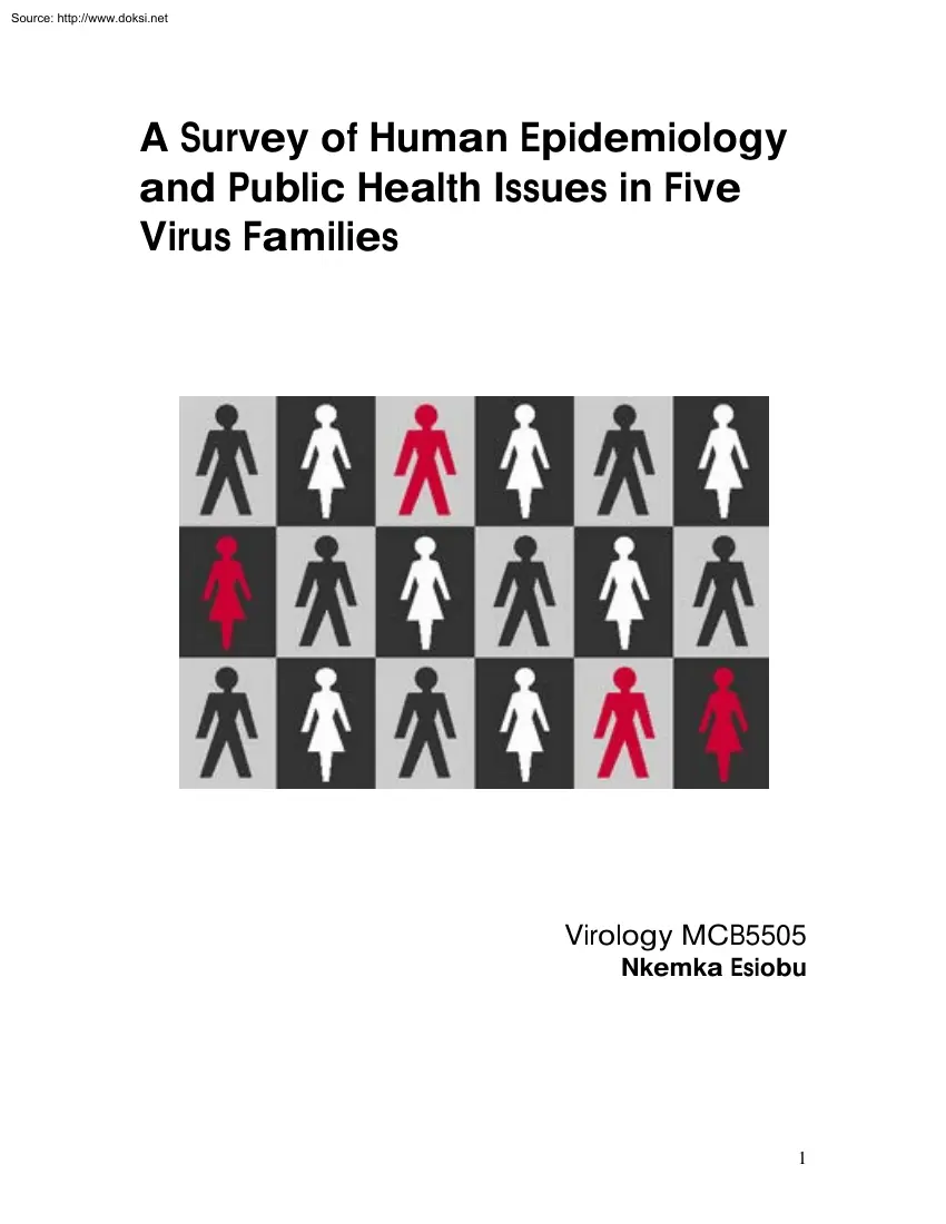 Nkemka Esiobu - A Survey of Human Epidemiology and Public Health Issues in Five Virus Families
