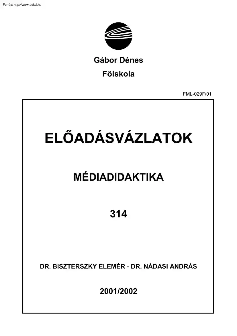 GDF Biszterszky-Nádasi - Médiadidaktika