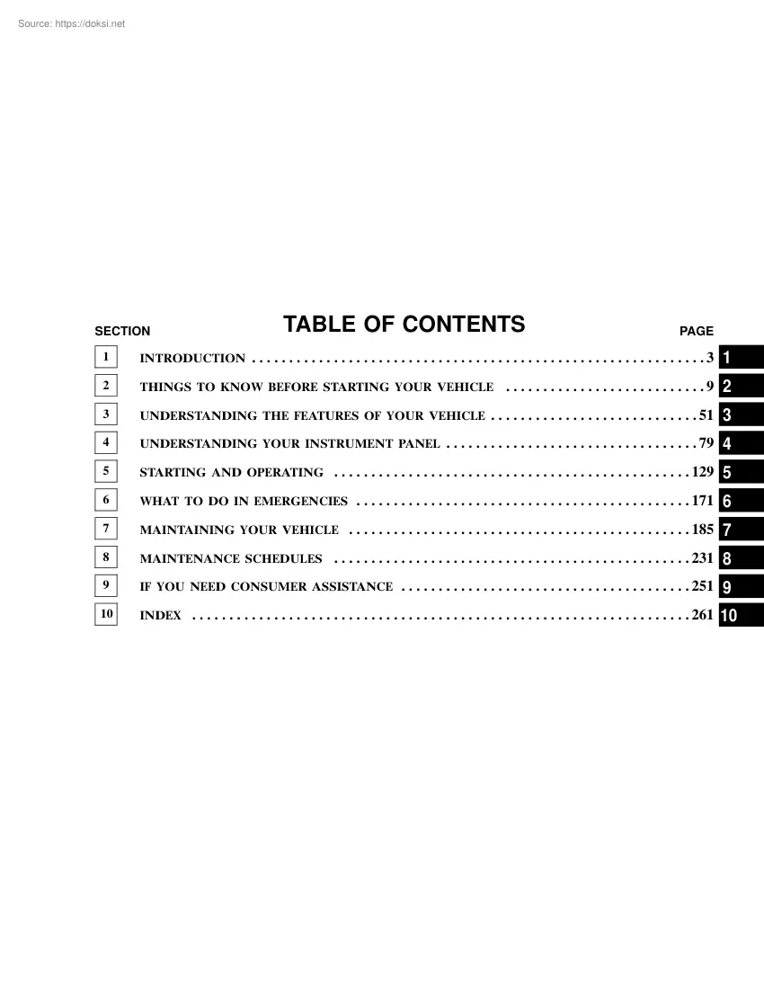 Chrysler Sebring 2004, owners manual