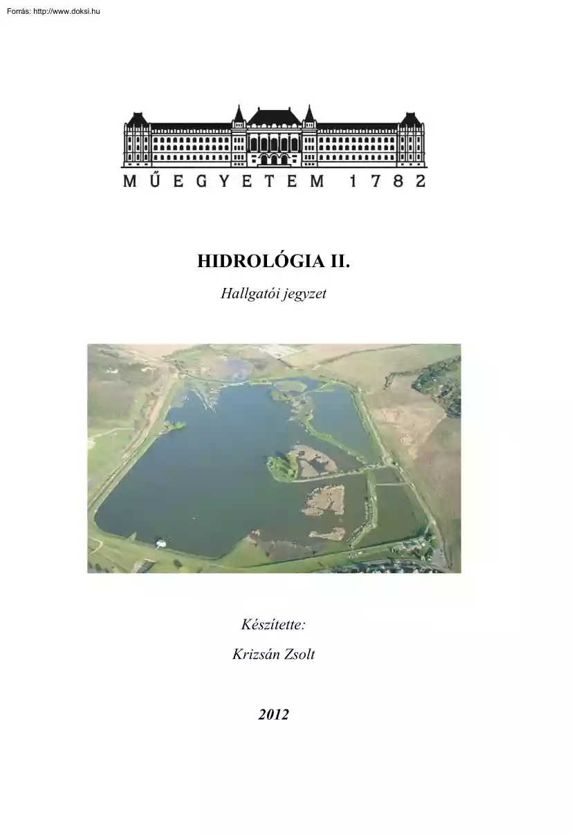 Krizsán Zsolt - Hidrológia jegyzet