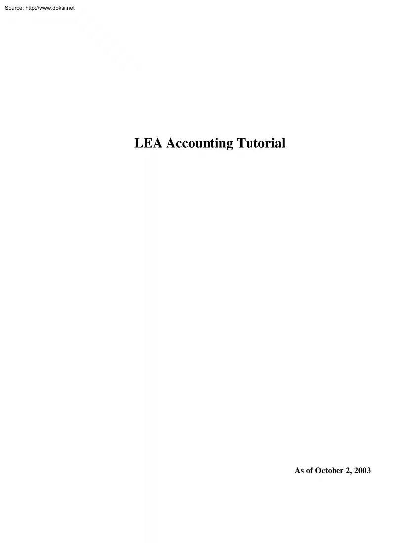 LEA Accounting Tutorial