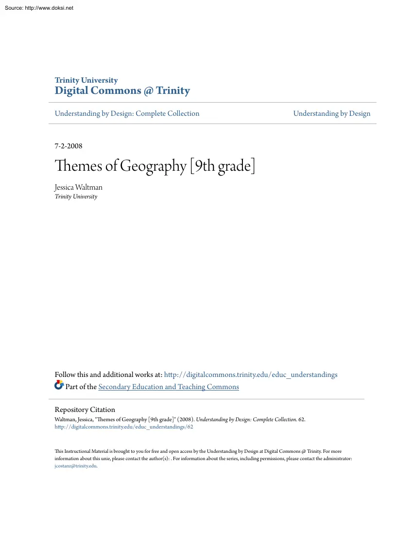 Jessica Waltman - Themes of Geography