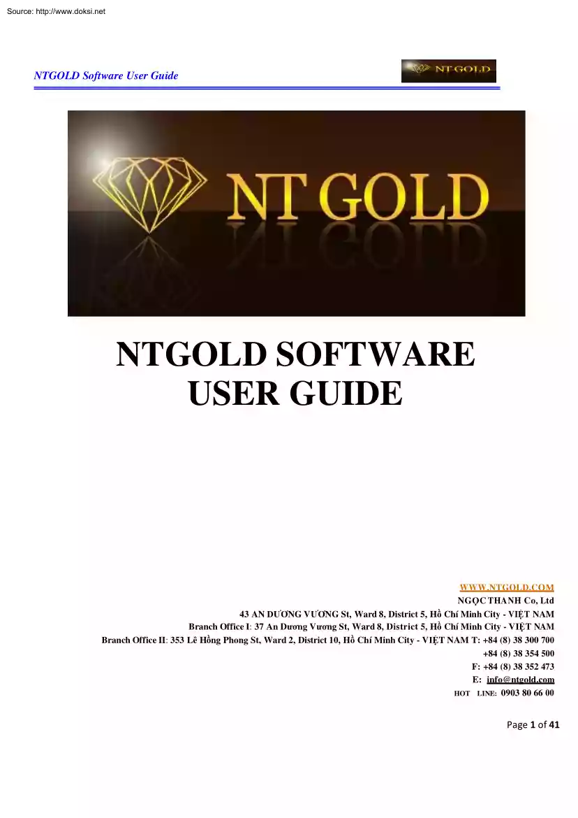 NT Gold Software User Guide