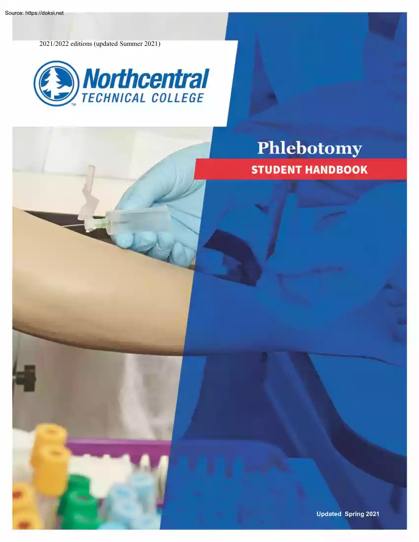 Northcentral Technical College, Phlebotomy Student Handbook
