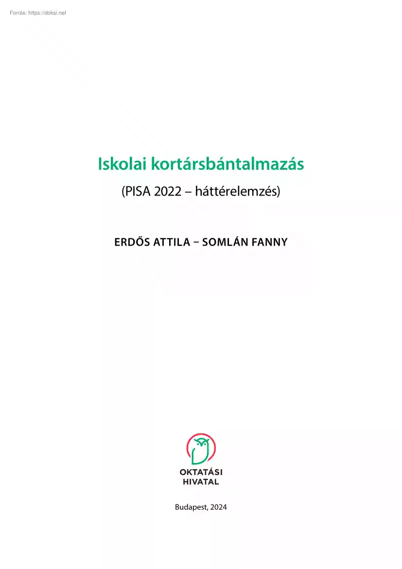 Erdős-Somlán - Iskolai kortársbántalmazás