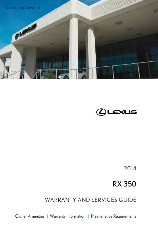 Lexus RX 350, 2014 owners manual
