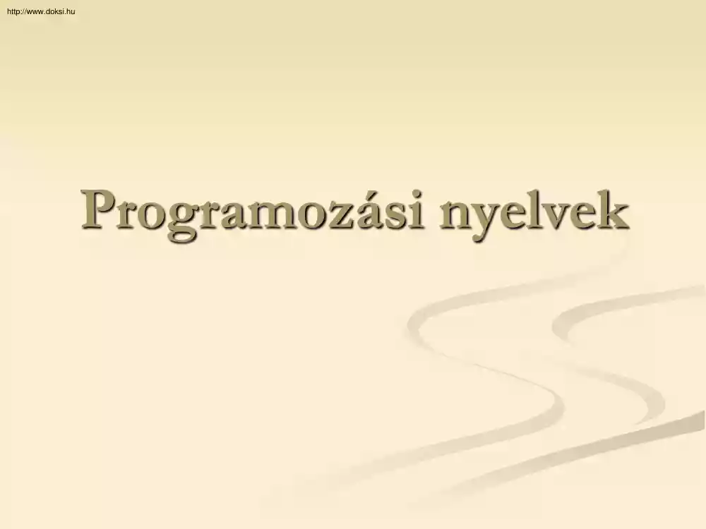 Zalán Eszter - Programozási nyelvek