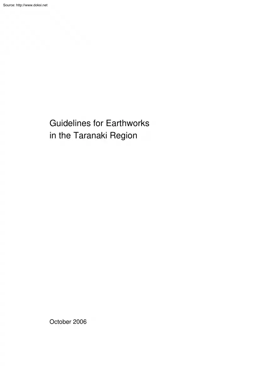 Guidelines for Earthworks in the Taranaki Region