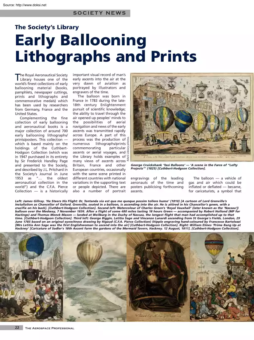 Early Ballooning Lithographs and Prints