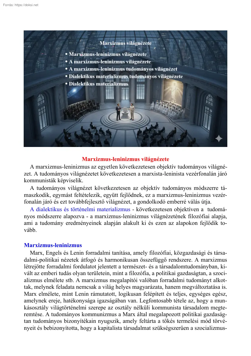 Salánki László - A marxizmus világnézete
