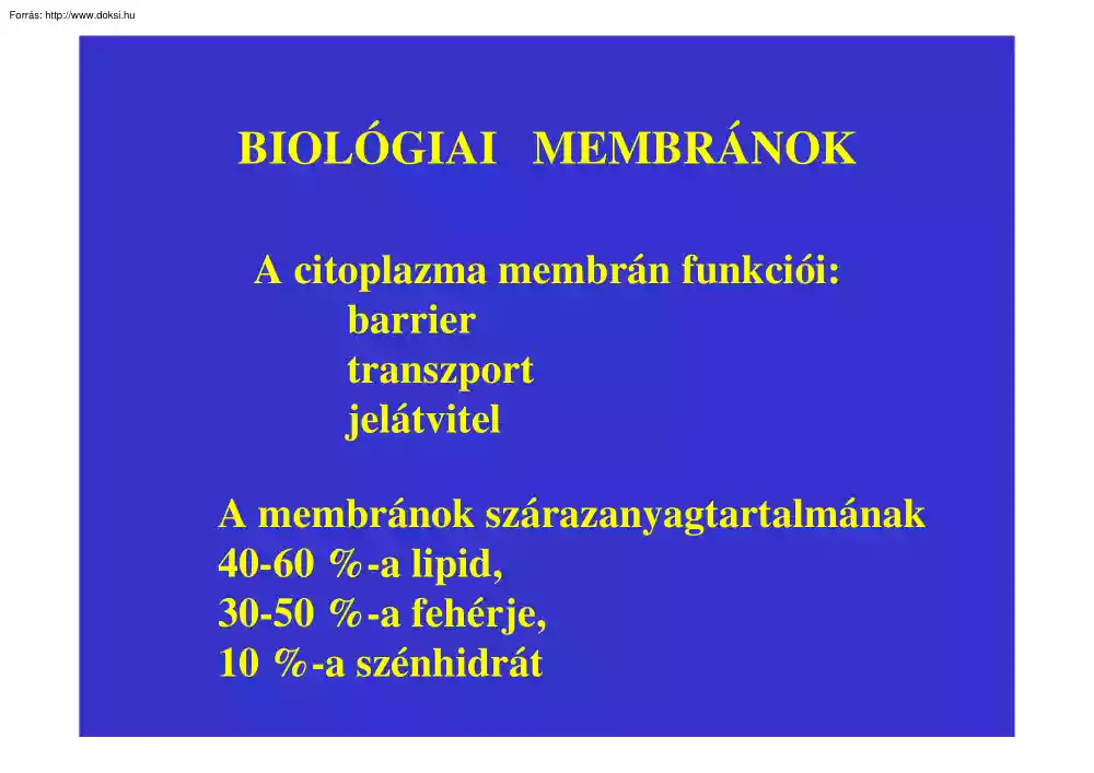 Biológiai membránok