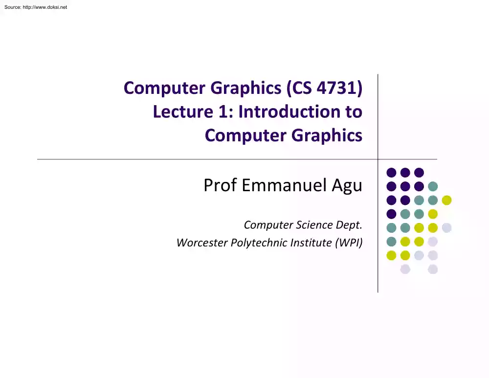 Prof Emmanuel Agu - Computer graphics