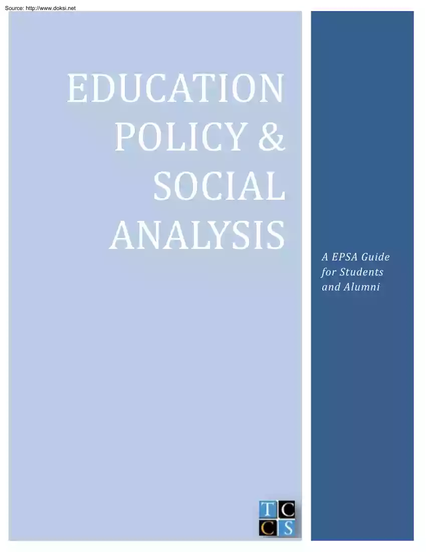 Education Policy and Social Analysis