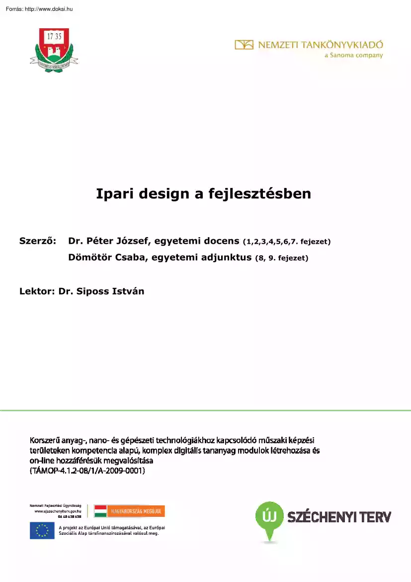 Dr. Péter-Dömötör - Ipari design a fejlesztésben
