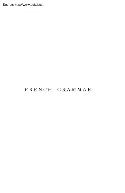 Hermann Breymann - French Grammar