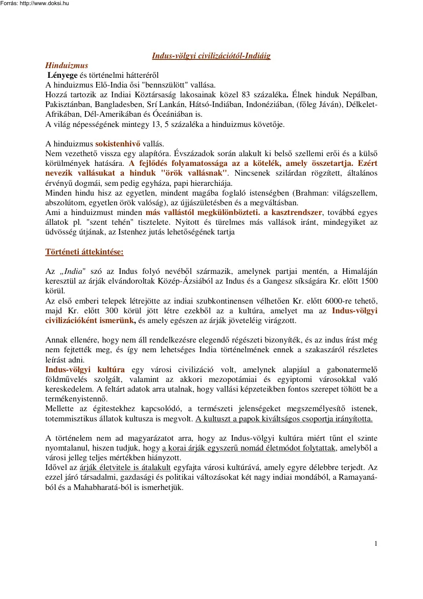 Kasza Miklós - Indus-völgyi civilizációtól Indiáig