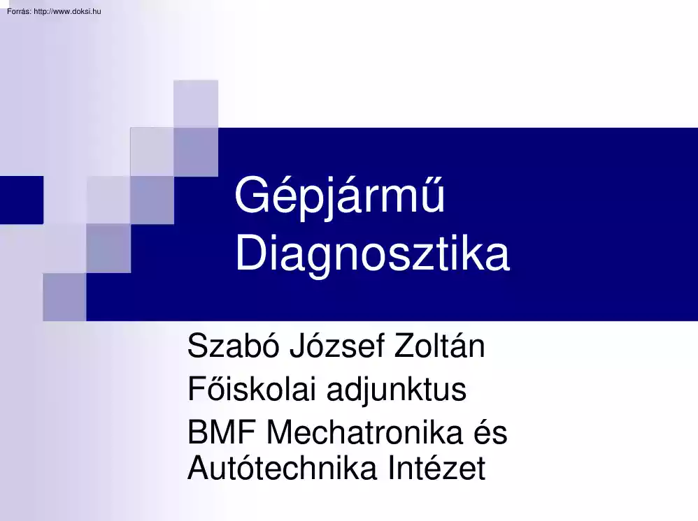 Szabó József Zoltán - Szervokormány diagnosztika