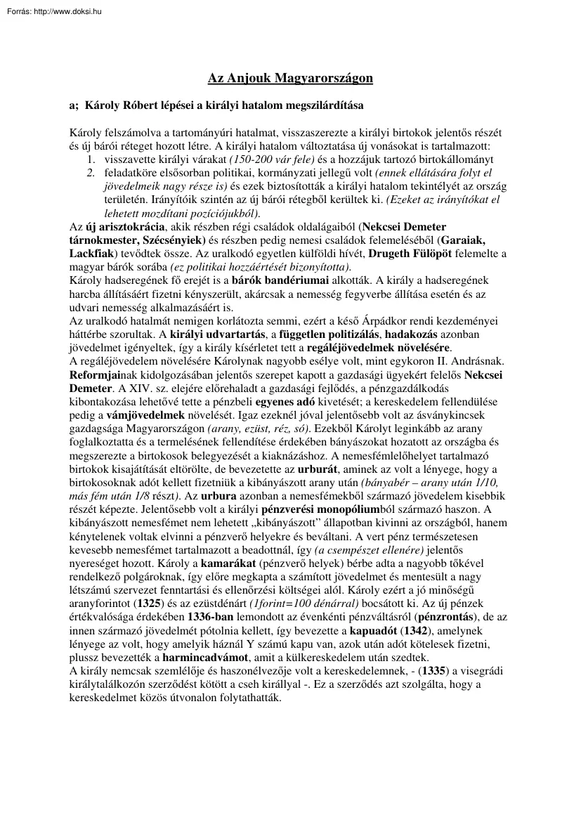 Az Anjouk Magyarországon