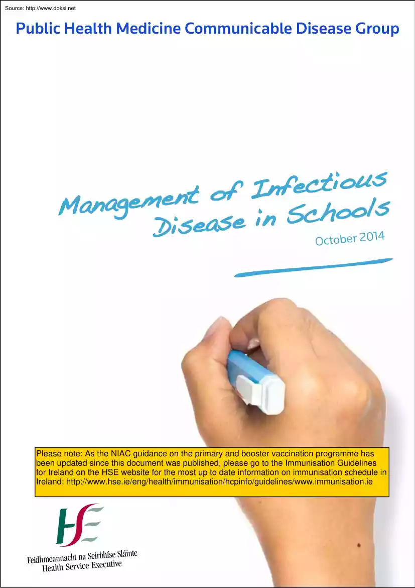 Management of Infectious Disease in Schools