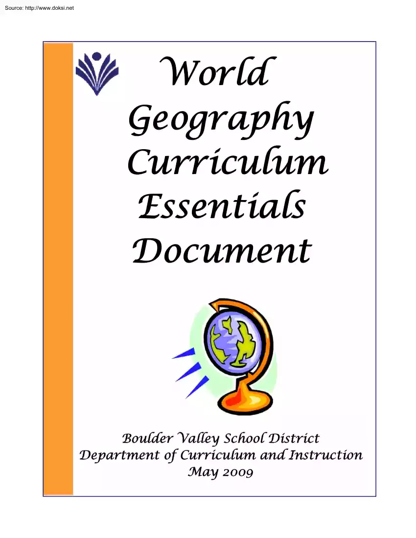 World Geography Curriculum Essentials Document