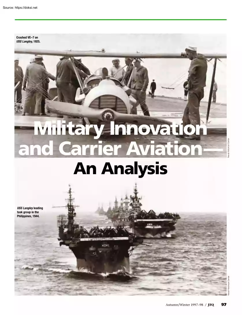 Military Innovation and Carrier Aviation, An Analysis