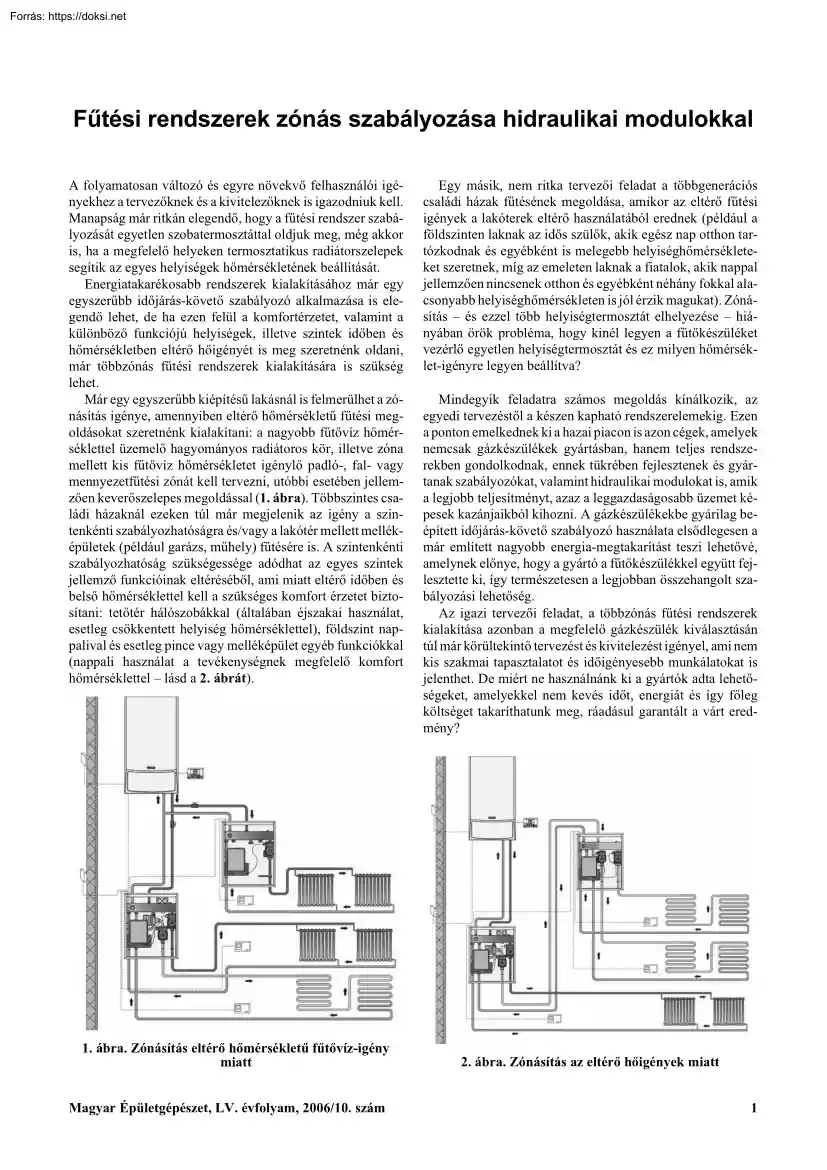 Kardos Géza - Fűtési rendszerek zónás szabályozása hidraulikai modulokkal